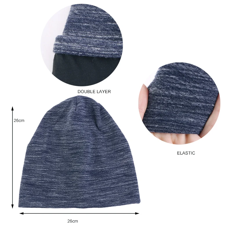 Unisex Beanie Cotton Night Sleep Cap Bonnet Chemo Hat Headwear Turban Men Women Baggy Hair Care Nightcap Pullover Hat 
