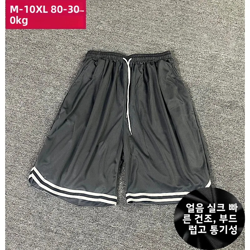 

Мужские летние свободные спортивные брюки с пятью точками Qui Dry Breathable Ice Silk Me, большие размеры, большая талия, полиэфирное волокно