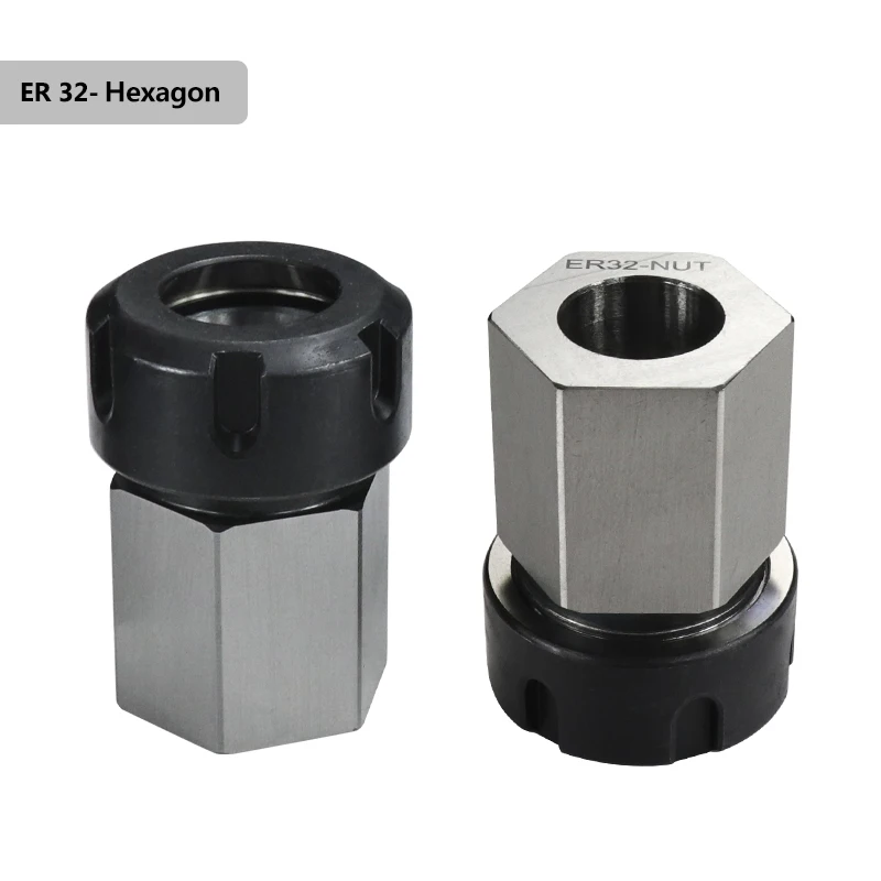 XCAN Square HEX ER32 Collet Block Chuck Hard Steel Hex ER Spring Chuck Block For CNC Lathe Engraving Cutting Machine Tool Holder