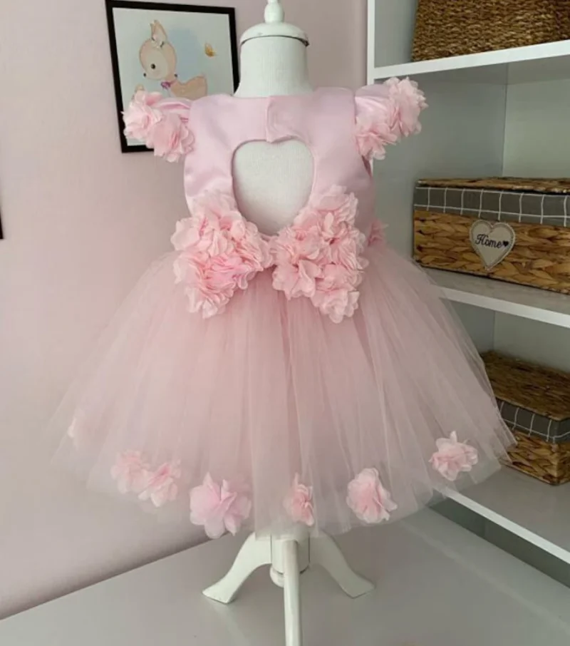 New Mother Daughter Matching Gowns Pink Floral Princess Dress Mommy and Me Outfit Toddler Formal Photoshoot Birthday Party Gowns