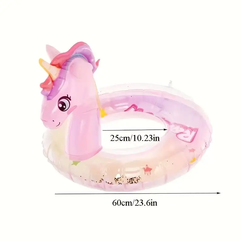 Flotador inflable para piscina con unicornio arcoíris, diseño brillante para piscinas, playas y fiestas de verano, 1 ud.