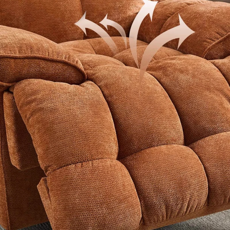 أريكة كهربائية من القماش كريم ترفيهي فردي متعدد الوظائف لغرفة المعيشة واحدة أثناء النوم أريكة استرخاء كرسي أريكة أثاث #3