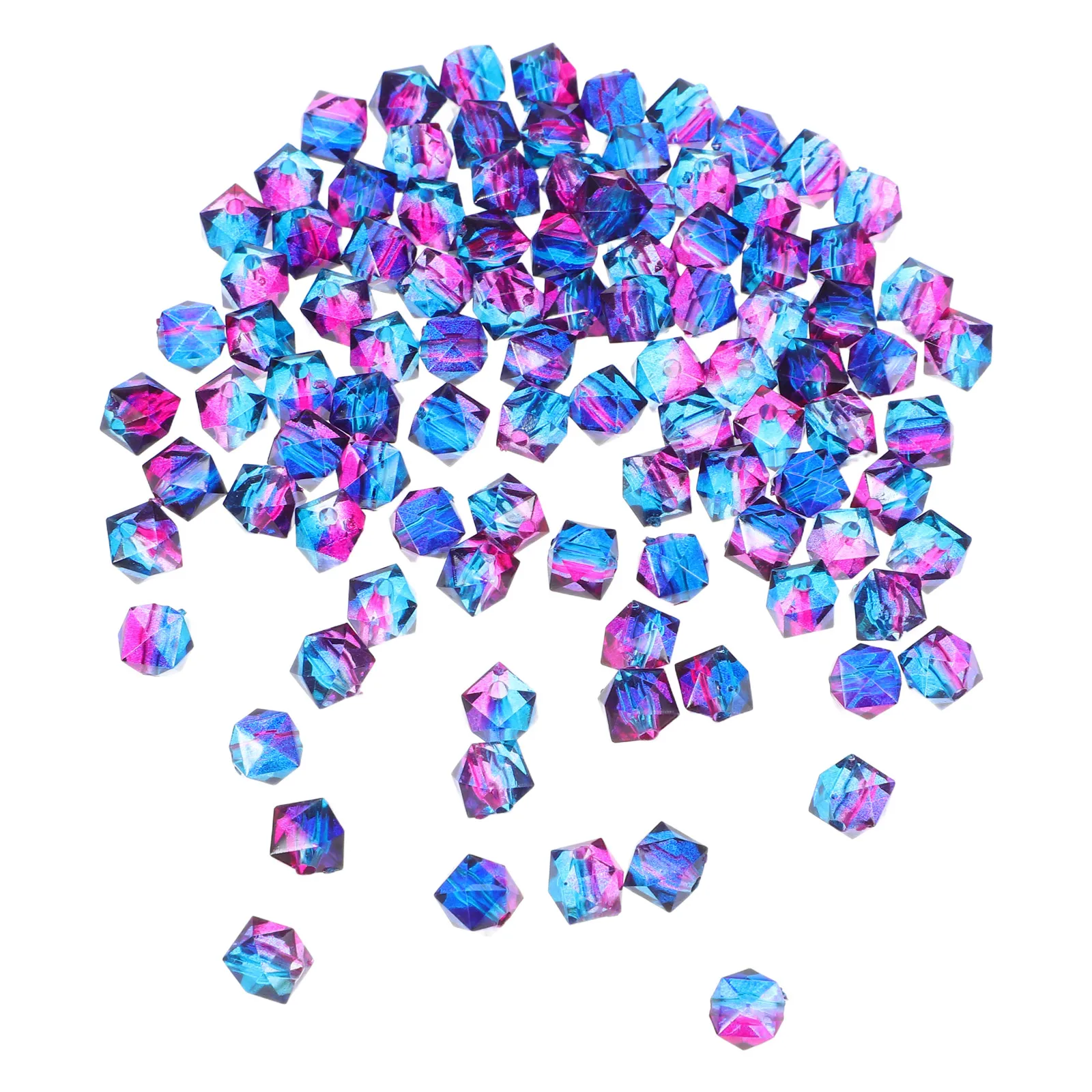 

100Pcs Clear Faceted Polyhedron Beads Transparent Acrylic Loose Charms for DIY Bracelets Necklaces Earrings Acrylic Spacer Beads