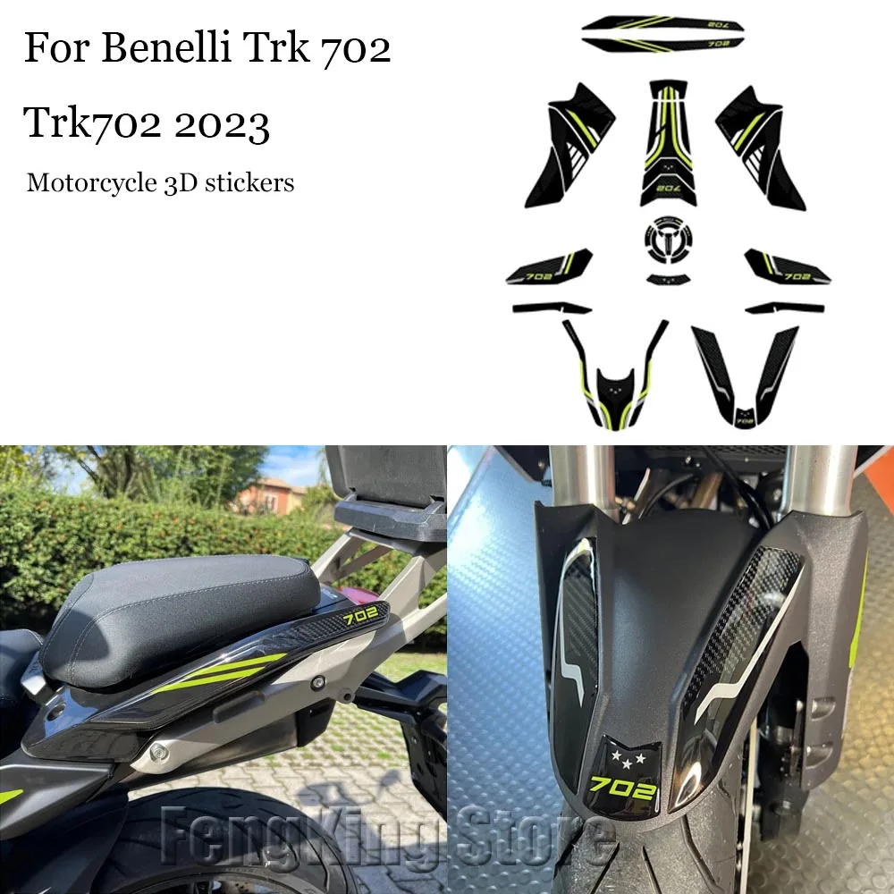 

For Benelli Trk 702 Trk702 2023 Motorcycle Accessories 3D Gel Epoxy Resin Sticker Kit Tank Pad Protection