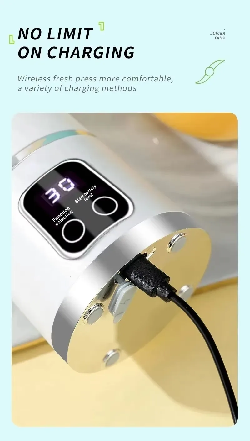 XMSL Portable Juicing Cup Fruit Juice Extractor Ice Crushers Personal Rechargeable Electric Juicer Blender For Shakes And Smooth