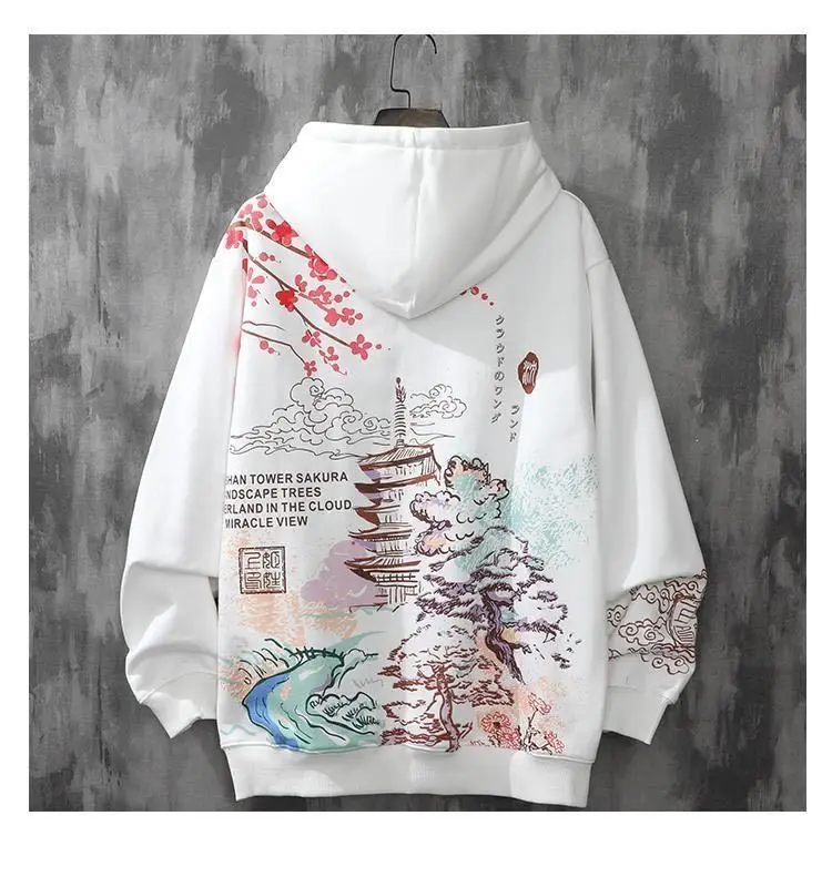 sudaderas con capucha loft bluza z kapturem y2k ubrania harajuku męskie anime hip-hop japońska moda uliczna bluza z kapturem mężczyźni kpop — zdjęcie 3