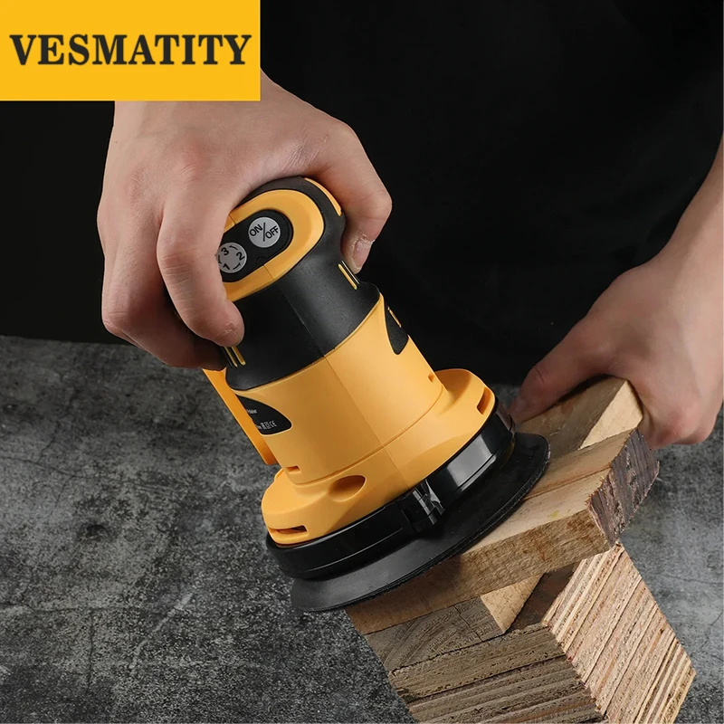 Orbital Sander Speed Dust Collection for Heavy-Duty Wood Polishing in Construction & Workshop Tool for Dewalt Battery