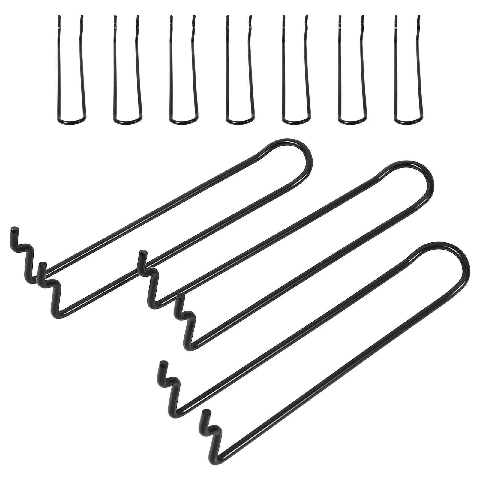 

10pcs Stainless Steel Pegboard Hooks Heavy Duty Double Line Thickened Tool Holders Garage Accessories Hanging Organizers
