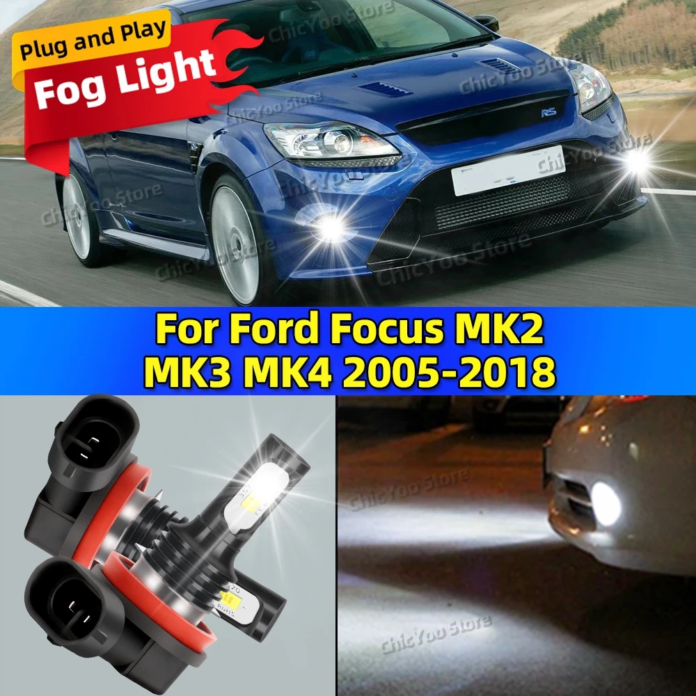 LED سيارة الضباب مصابيح كهربائية مصباح لفورد فوكس MK2 MK3 MK4 2005-2018 2009 2010 2011 2012 2013 20000LM الترا برايت التوصيل والتشغيل #1
