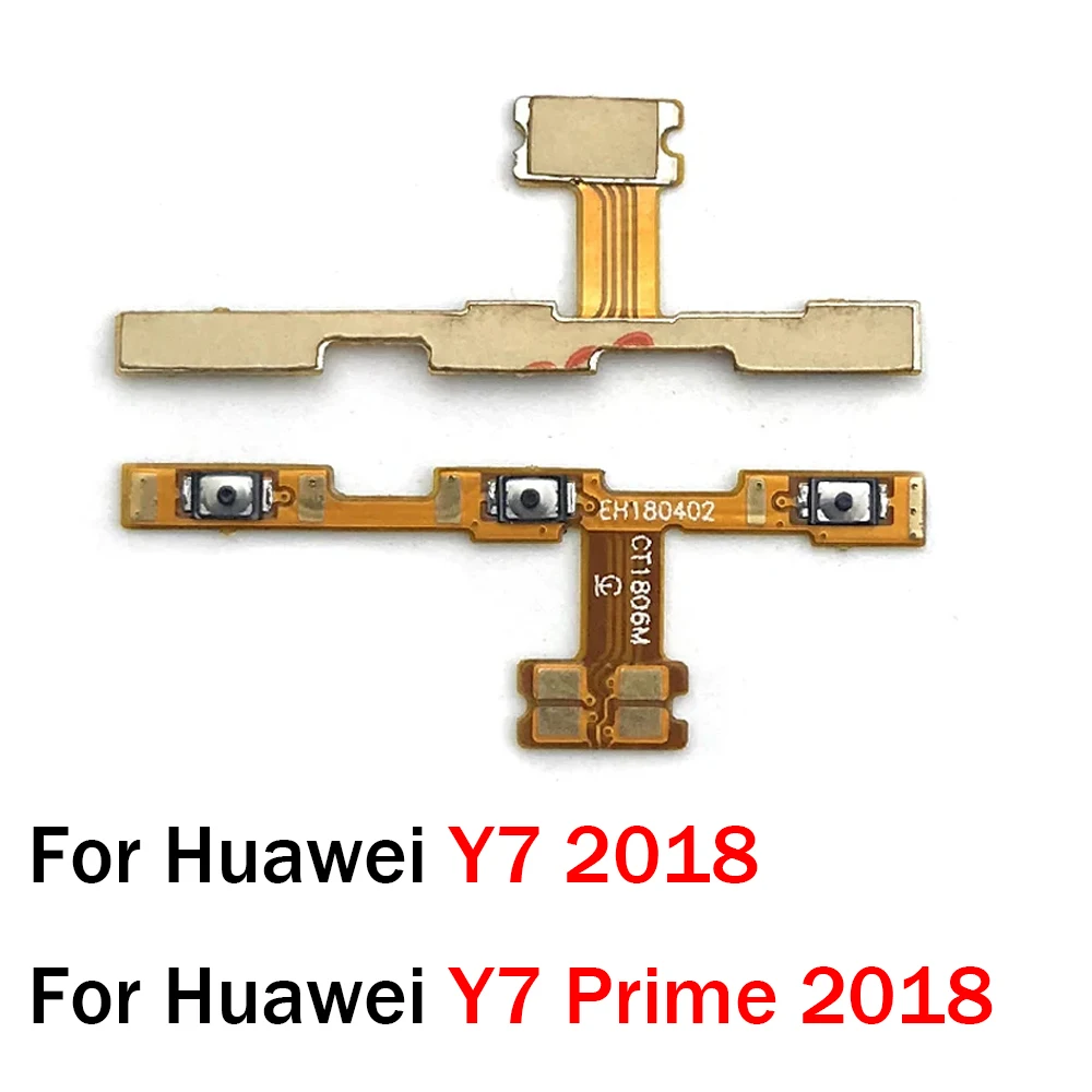 Botão liga/desliga, chave lateral, cabo flexível de volume para huawei y6 y7 y9 prime 2017 2018 2019 y6s y6p y7a y7p y8s y8p y9s y9a