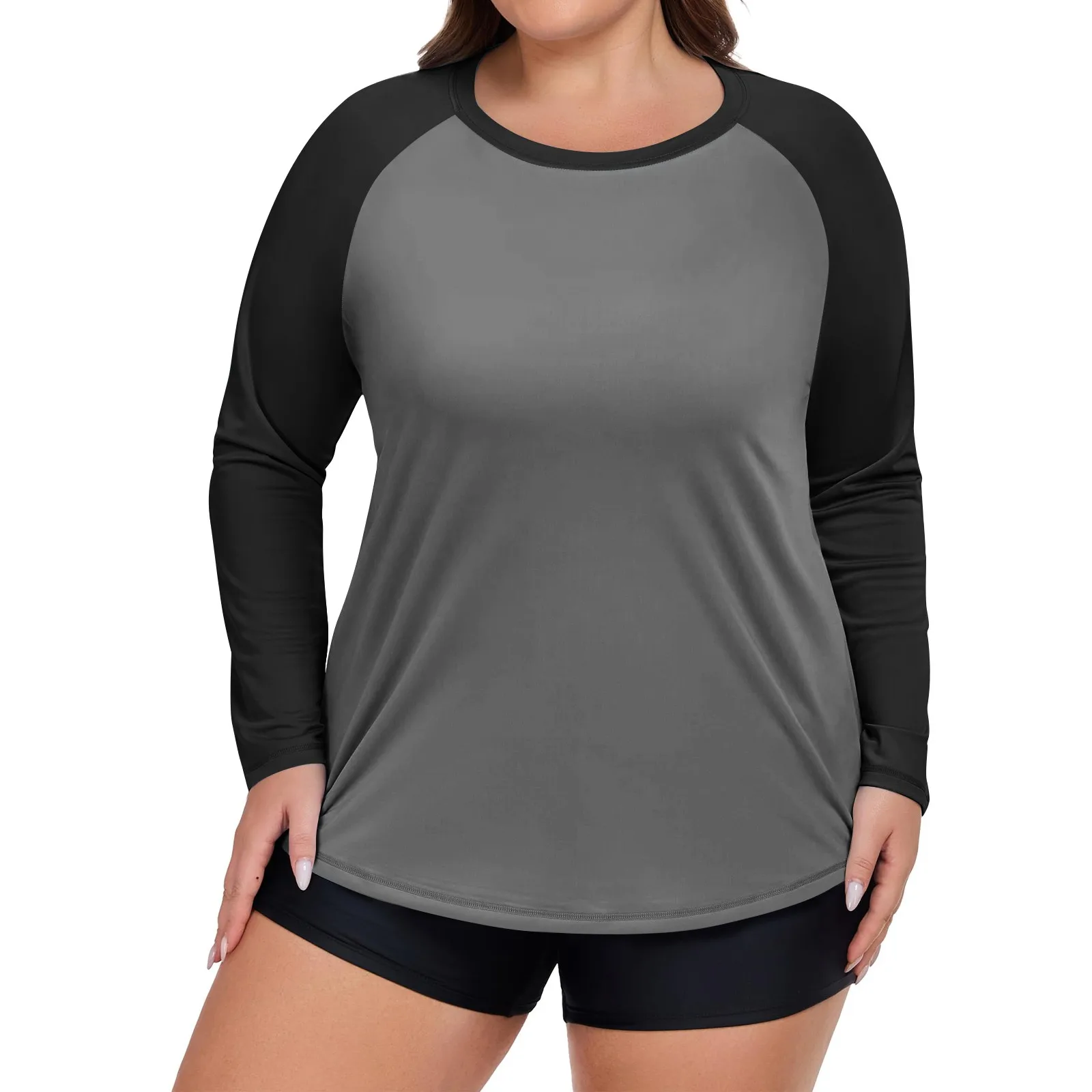 

Футболка больших размеров с солнцезащитным кремом, женская солнцезащитная одежда с цветными блоками, летняя тонкая дышащая рубашка, быстросохнущий походный топ