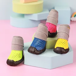 Dog Net Shoes Summer Breathable Small Dog Sandals For Chihuahua Teddy Dog Rain Boots Soft-soled Shoes