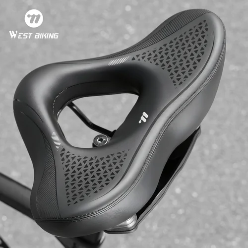 Imagen 2 del producto WEST BIKING-sillín de bicicleta con absorción de impacto, cojín grueso y ancho, asiento cómodo para bicicleta de montaña y de turismo