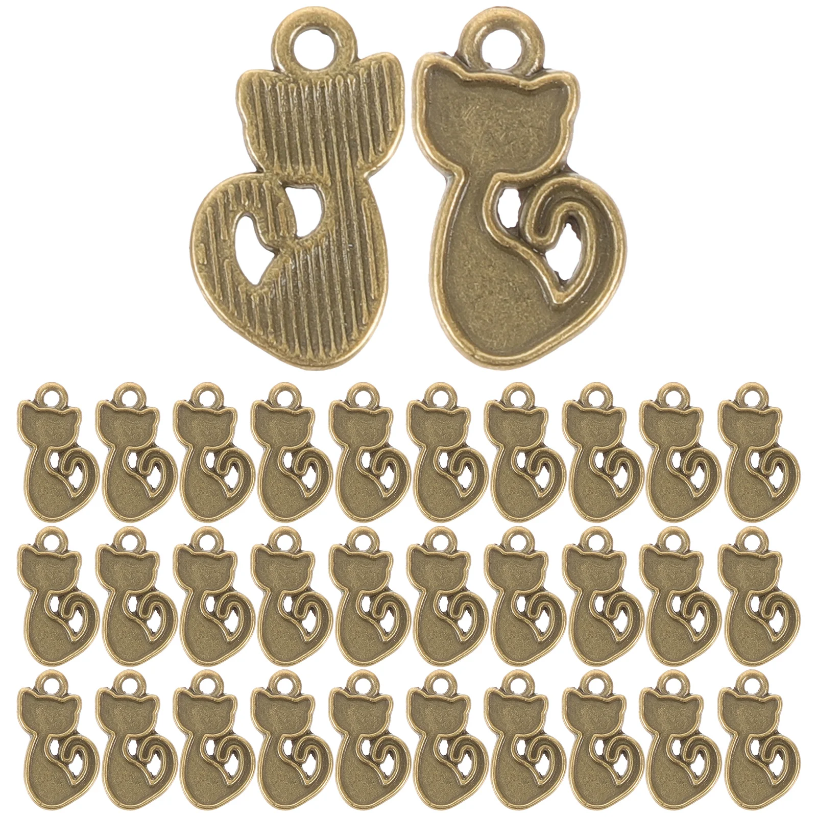 

100 Pcs Pendant Ornaments Vintage Cat Charms For Jewelry Making Necklace DIY Bracelet Decorations Alloy Accessories