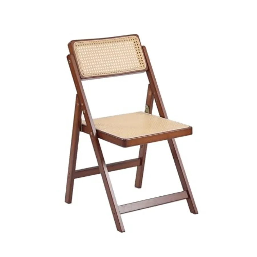 

Rattan Dining Chairs Set of 1 Mid Century Modern Folding Chair Bamboo Folding Dining Chairs for Small Space Dining Room Living
