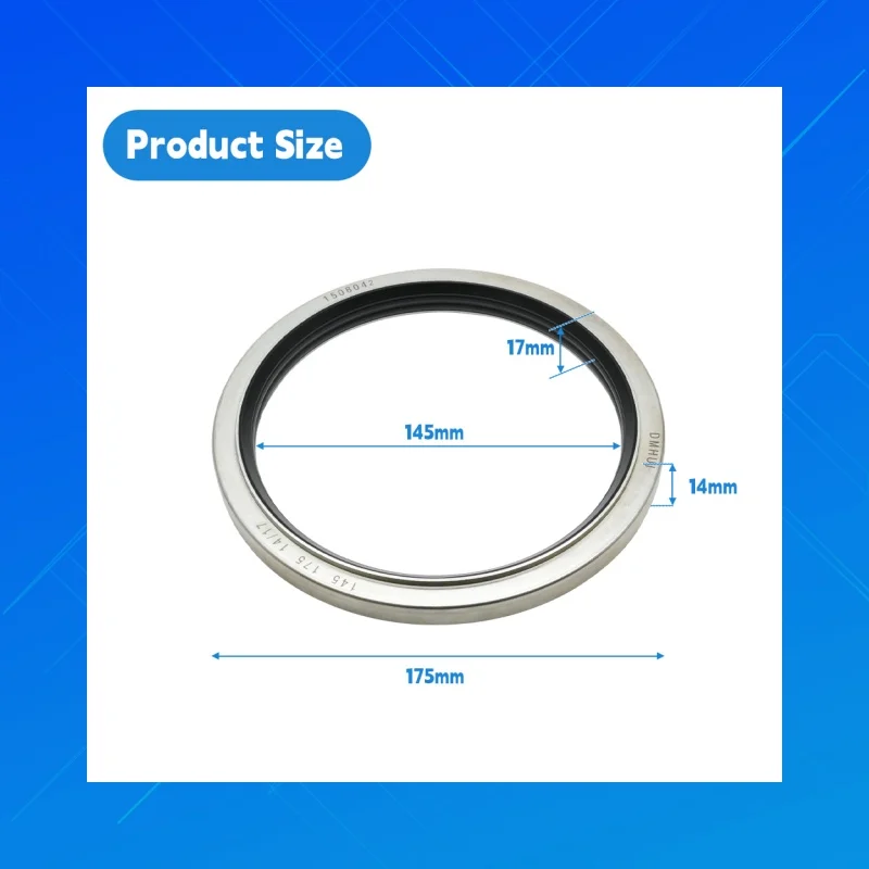 

Size:145x175x14/17mm 0104-V32 DMHUI high quality Shaft Oil Seal Agricultural Machinery Tractor Oil Seal Size:145×175×14×17mm