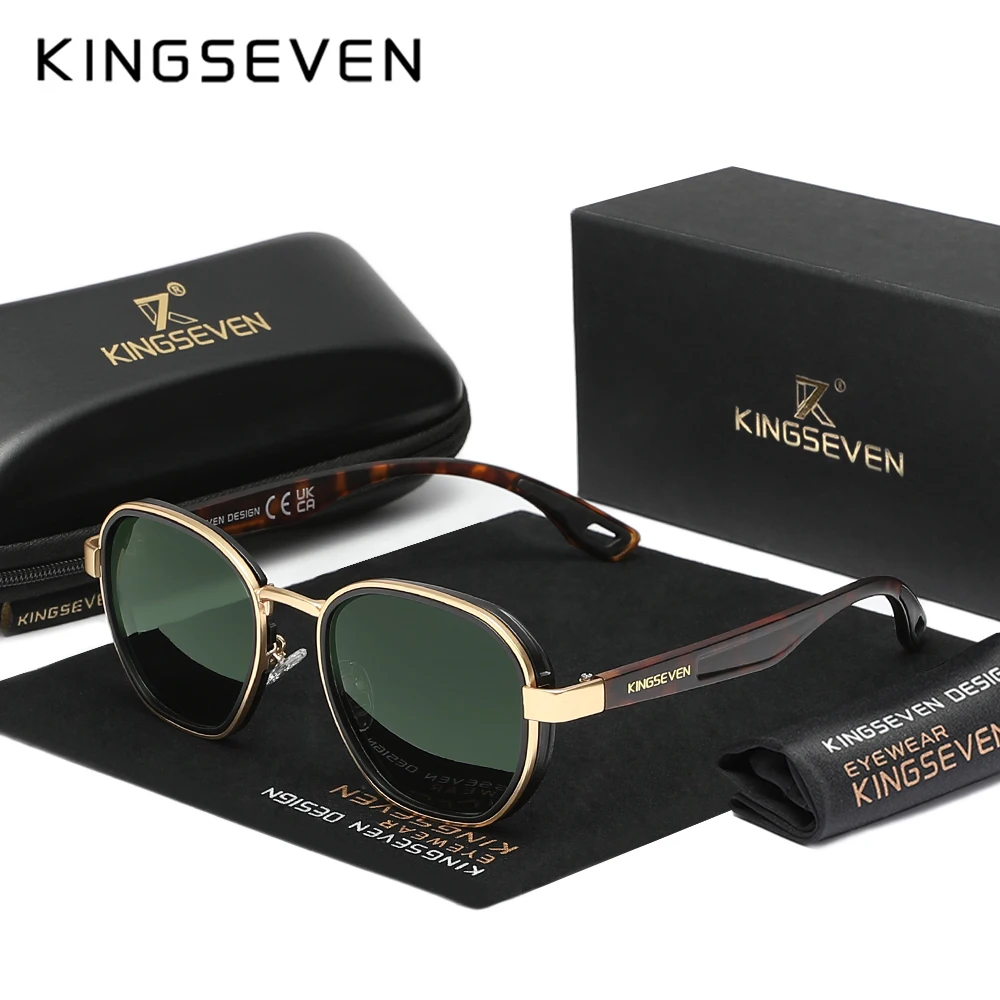 

KINGSEVEN модные поляризационные солнцезащитные очки для мужчин и женщин, винтажные солнцезащитные очки высокого качества для вождения, рыбалки, UV400 оттенков