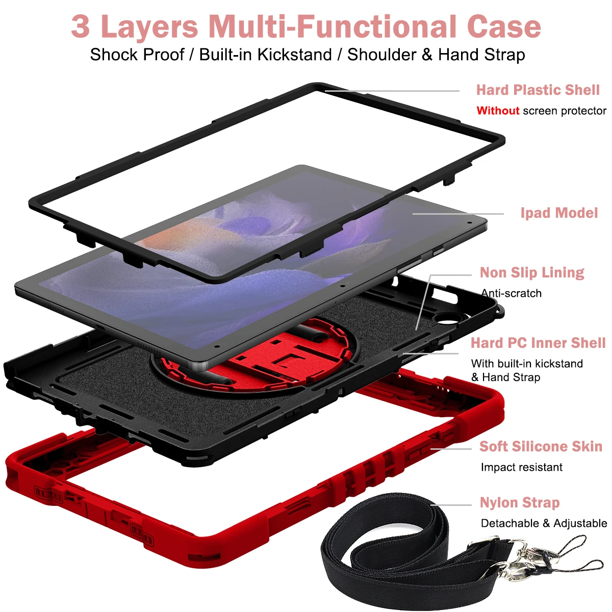 Stand Case For Samsung Tab A11 A9 Plus SM-X230 236B X210 216 A8 10.5 X200 205 207 A7 10.4 T500 T505 T509 A 10.1 T510 T515 Cover
