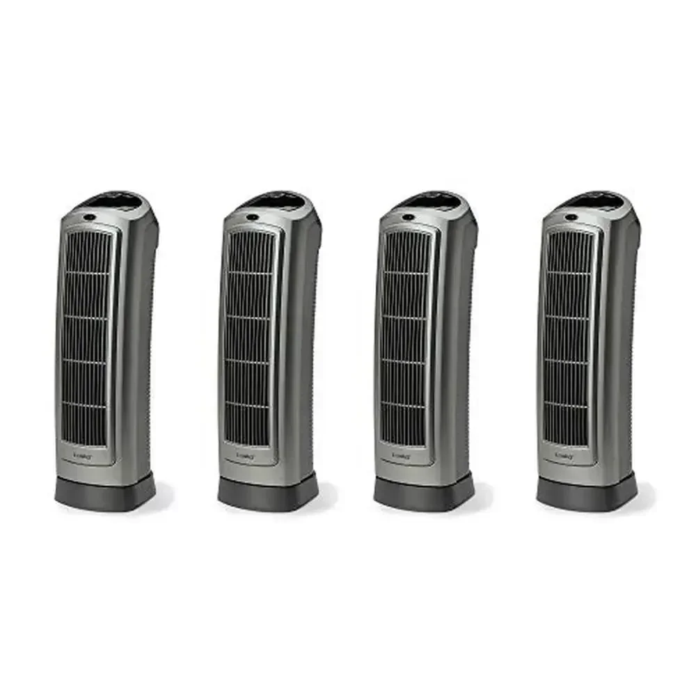 Ceramic Heater Tower 1500W Oscillating Digital Display 4 Pack Quiet Heat Grey Convection Technology