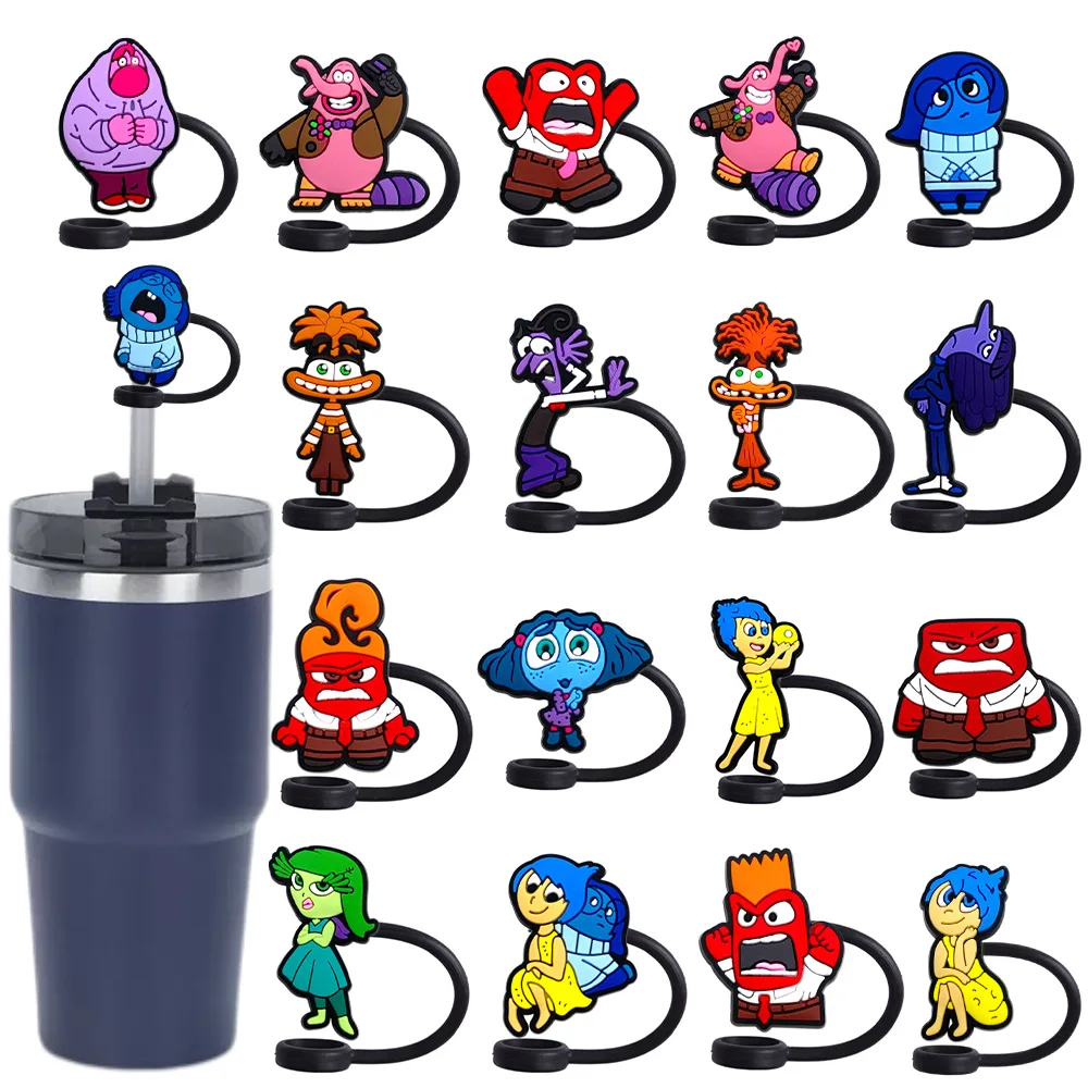 

1-20pcs MINISO New Inside Out Straw Cover Cap 10MM Drink Straw Plug Reusable Fit Cup Accessories Straw Cap Charms Pendant Gift