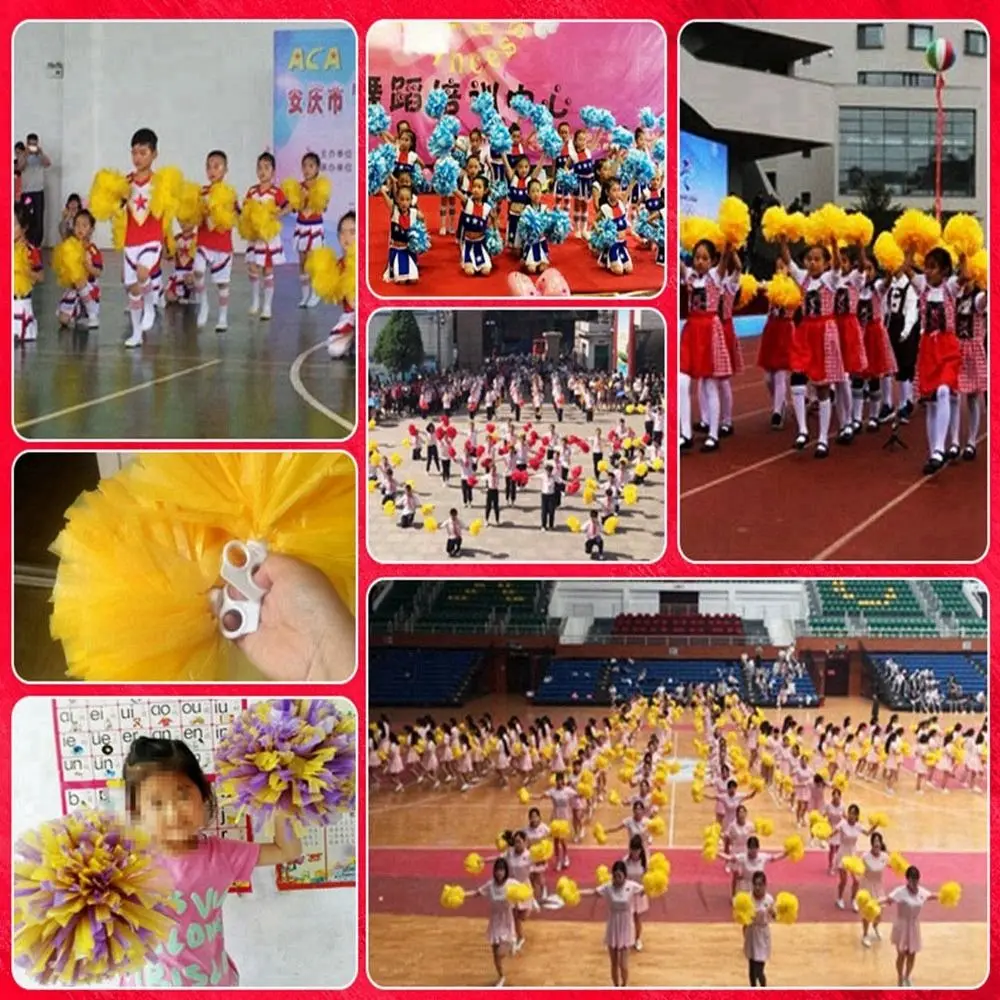 Competition Flower Double hole handle Club Sport Supplies Dance Party Decorator Cheerleader Pom Poms Cheerleading Cheering Ball