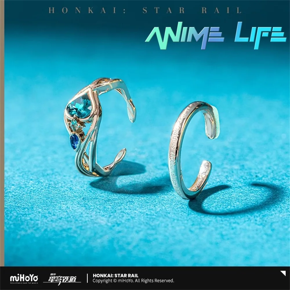 

miHoYo Honkai: Star Rail Авантюрин Набор колец на палец Кольцо с драгоценными камнями Реквизит для косплея Предварительный заказ