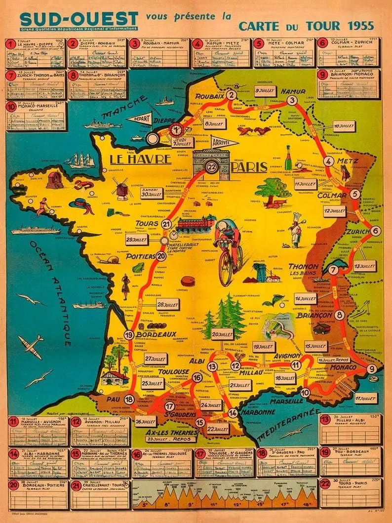 Funny Metal Sign 1955 Map Special Edition Bicycle Cycling Wall Art Coffee Tin Signs Vintage Kitchen Wall Decor 8x12 Inch