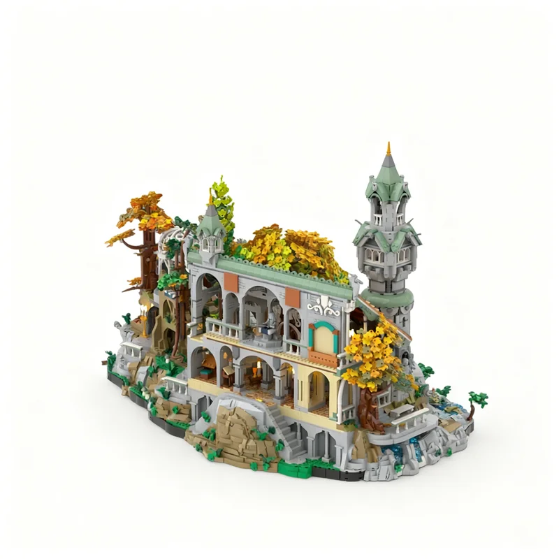 8119pcs MOC Rivendell Display Base Hobbit Lord Rings Model Building Blocks Construction Toy Assemble Christmas Gifts Idea