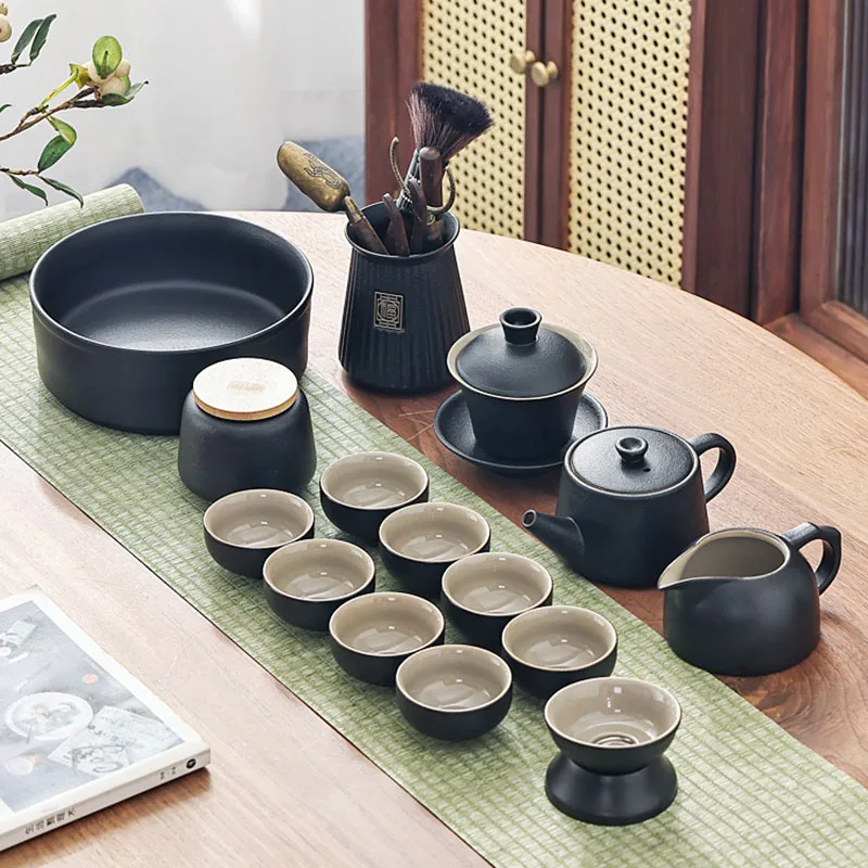 Chinese Travel Tea Set Gaiwan Portable Infusers Ceremony Ceramic Tea Sets Teacup Complete Tools Gift Juego Te Kitchen Teaware
