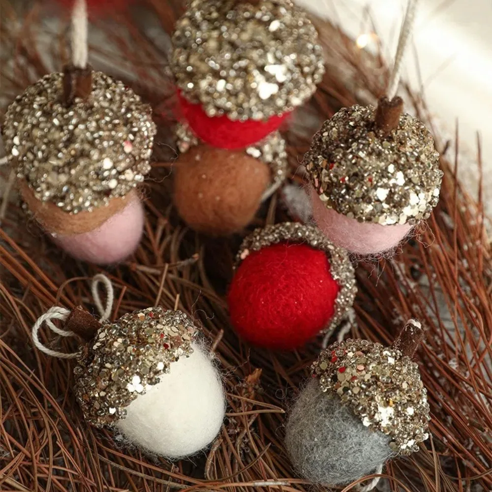 Ornament Christmas Tree Decor Hanging Pendant Gifts Wool Felt Acorn Pine Pendant Small Christmas Tree Pendant Christmas