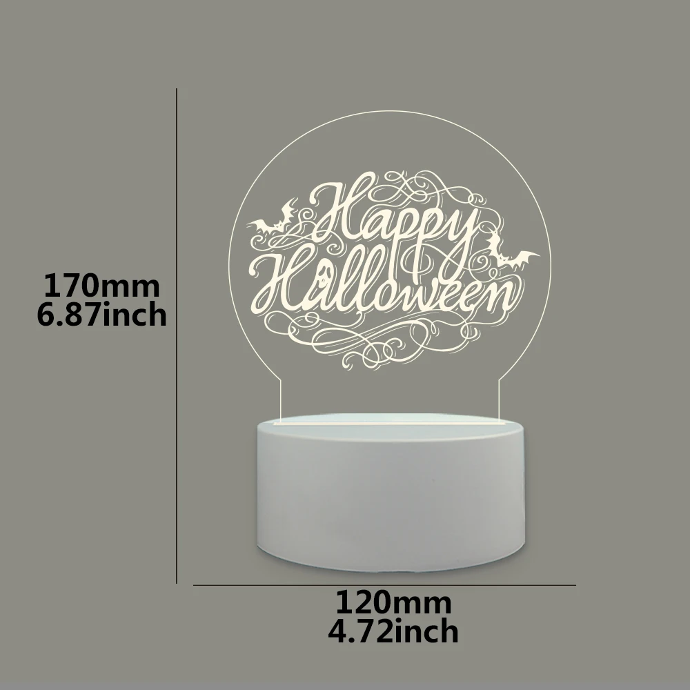 Lámpara De luz nocturna 3D para Halloween, lámpara De escritorio LED, luces nocturnas, luz nocturna para el hogar, regalo del Día de Todos los Santos