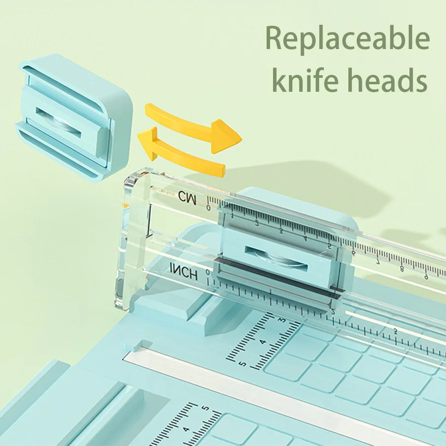 Ręczna obcinarka do papieru 4 w 1, dwukierunkowa, do biura, z 4 wymiennymi głowicami tnącymi, idealna do szkół, biur i domów.