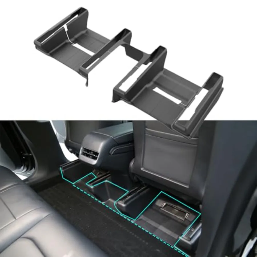 

Tesla Model Y Seat Slide Rail Pad Cover Underseat Protector TPE Seat Kick Wrap Kits Front Rear Console Seat Track Scratch-Resis