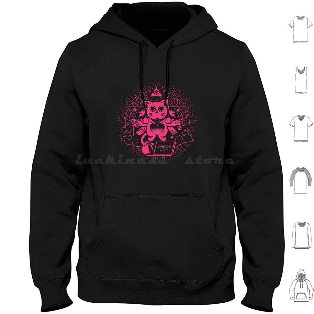 Cat God Hoodies Long Sleeve Cat Kitty Cute God Religion Animal Funny Ritual Artsy Cool Rad