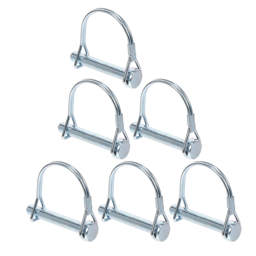 

6pcs D-type Lock Pins Safety Trailer Hitch Pins Square Spring Positioning Insurance Quick-release Carbon Steel Durability