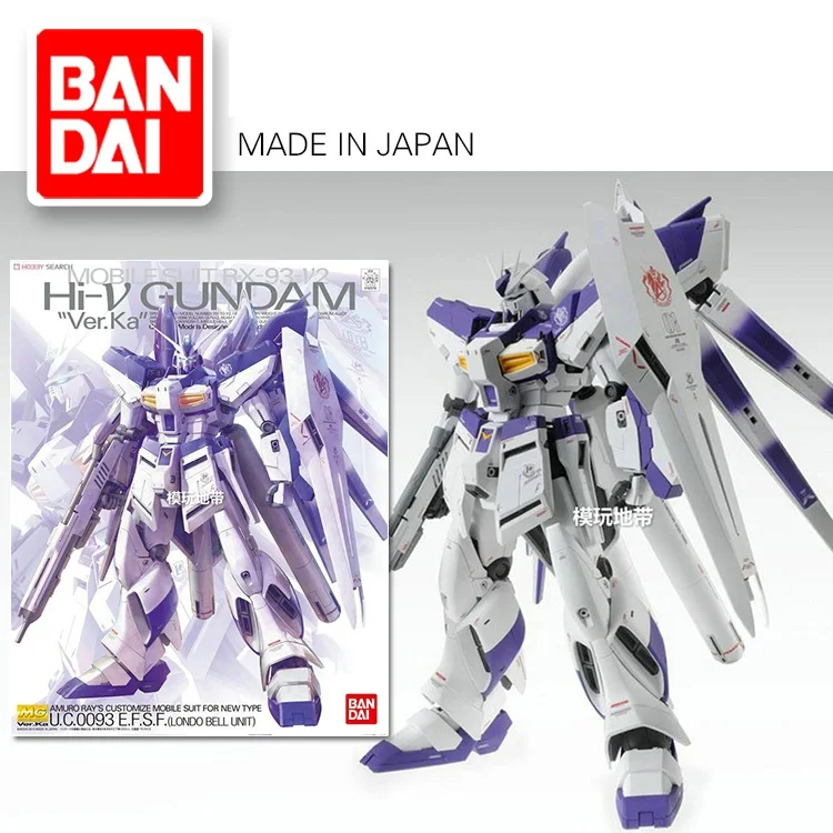 Original BANDAI  Anime MG 1/100 Model Hi-v GUNDAM Action Figure Assemble Model Kit Transformation Robot