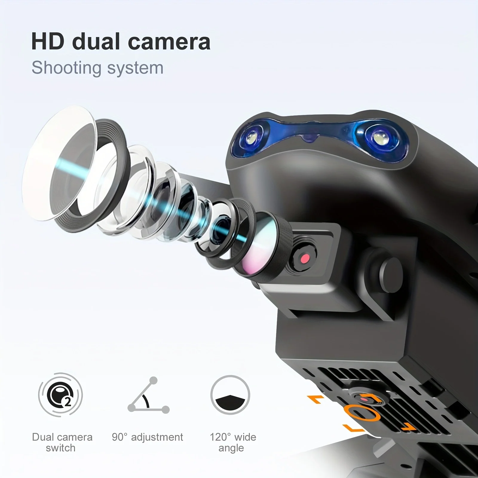 Drone RC professionale, WIFI doppia fotocamera RC Quadcopter Mantenimento dell'altitudine Giocattoli RC, RC Principiante Uomo Donna Regalo Regalo di compleanno Openin