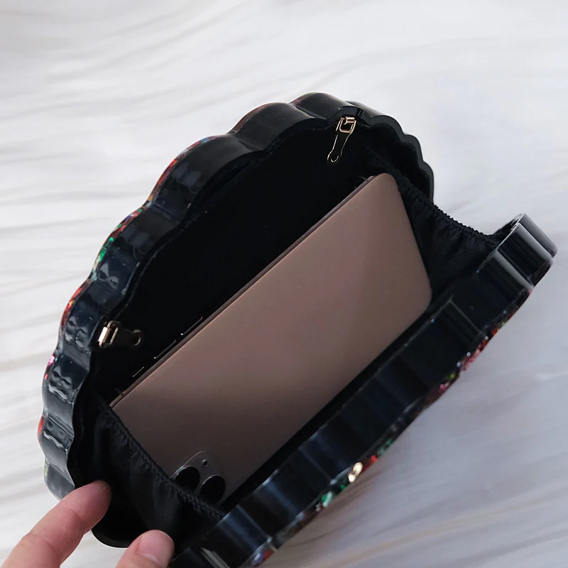 

New Trendy Handbag Fashion Women Bag Candy Sequin Acrylic Luxury Party Evening Bag Woman Cute Wedding Shell Vintage Clutch Purse