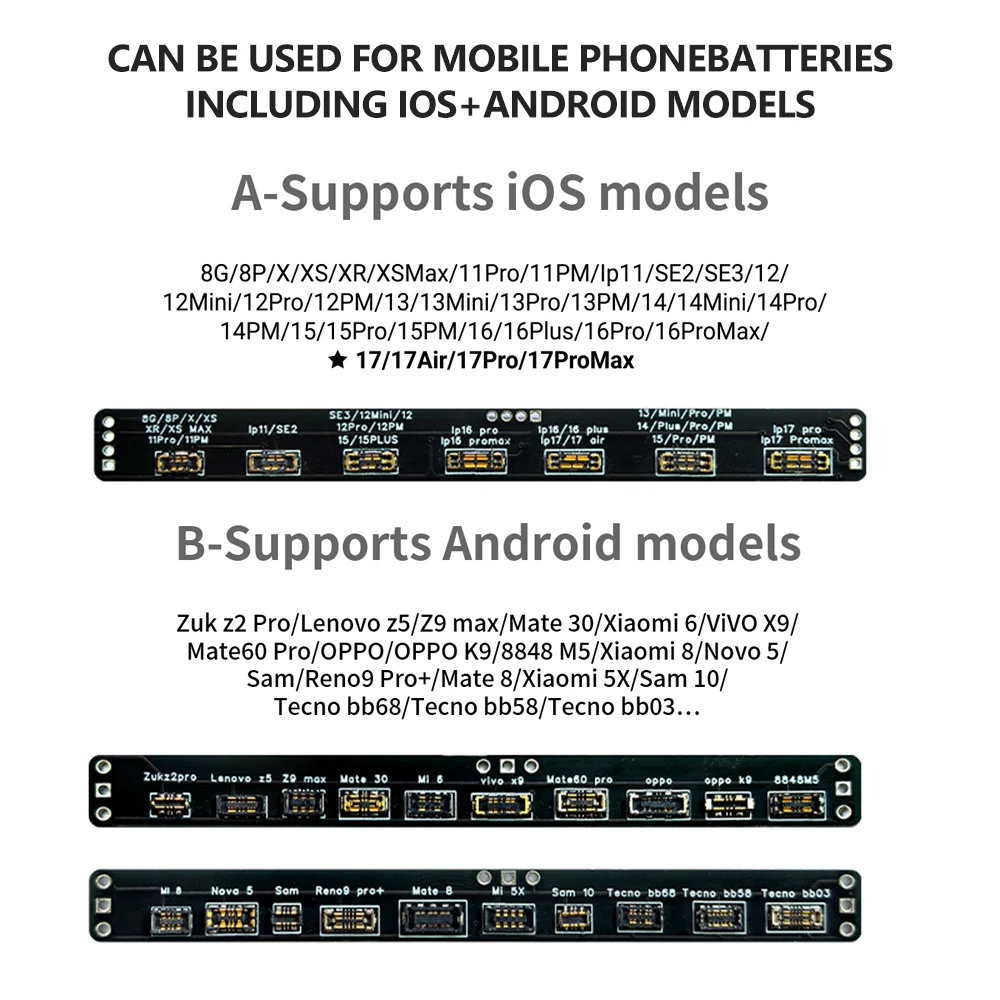 MECHANIC BA27 Pro Battery Activation Detection Board for IP 8-17PM  Selected Android Models One-Click Battery Activation Tool