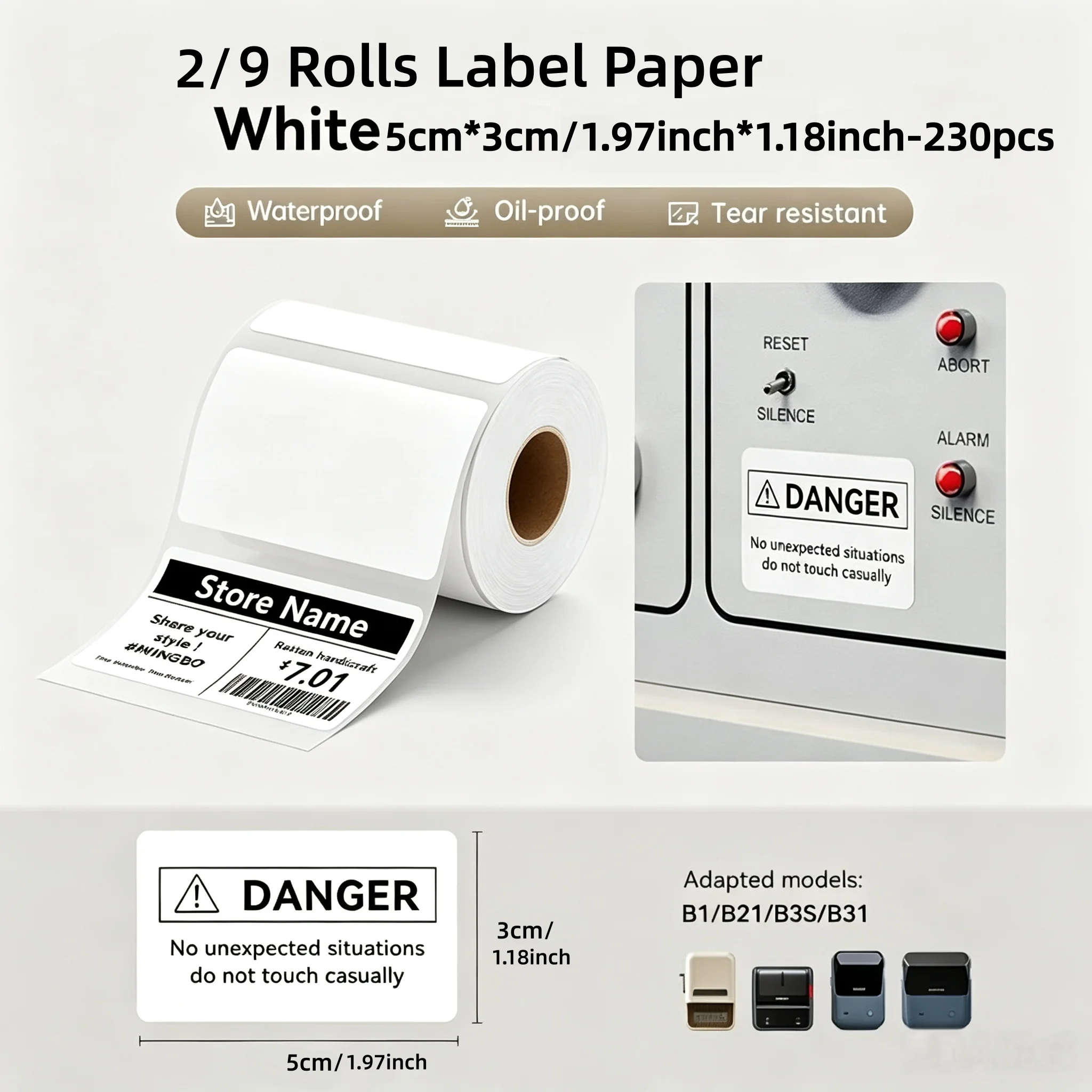 Thermal Label 50mm Width /White/Color Adhesive Sticker Waterproof Paper For Mini Printer Tags Label Maker