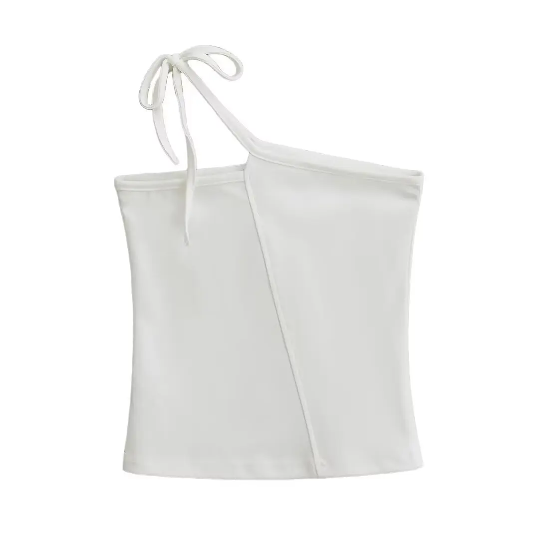 Top Cropped F Estilo Americano com Alças, Design Emaecedor, Cseta Curta com Barriga à Mostra