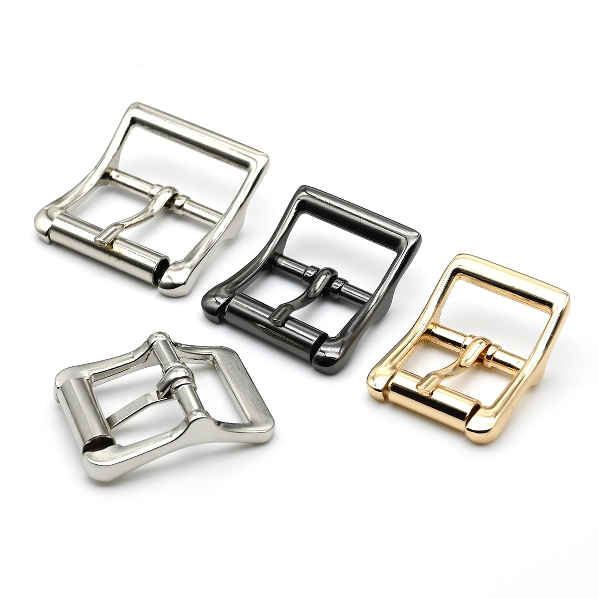 Metal Tri Glide Buckle Bag Strap Adjustment Buckle Center Bar Square Ring Roller Pin Buckle Leather Craft Bag Parts Accessories