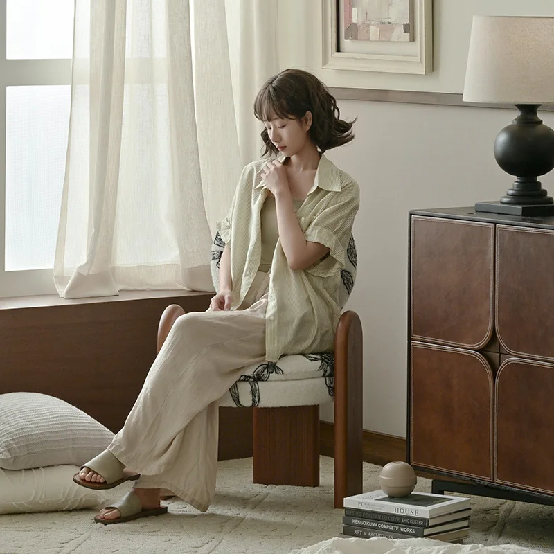 French Cream Wind Sofa Chair New Chinese Bedroom Dressing Stool Versatile Light Retro