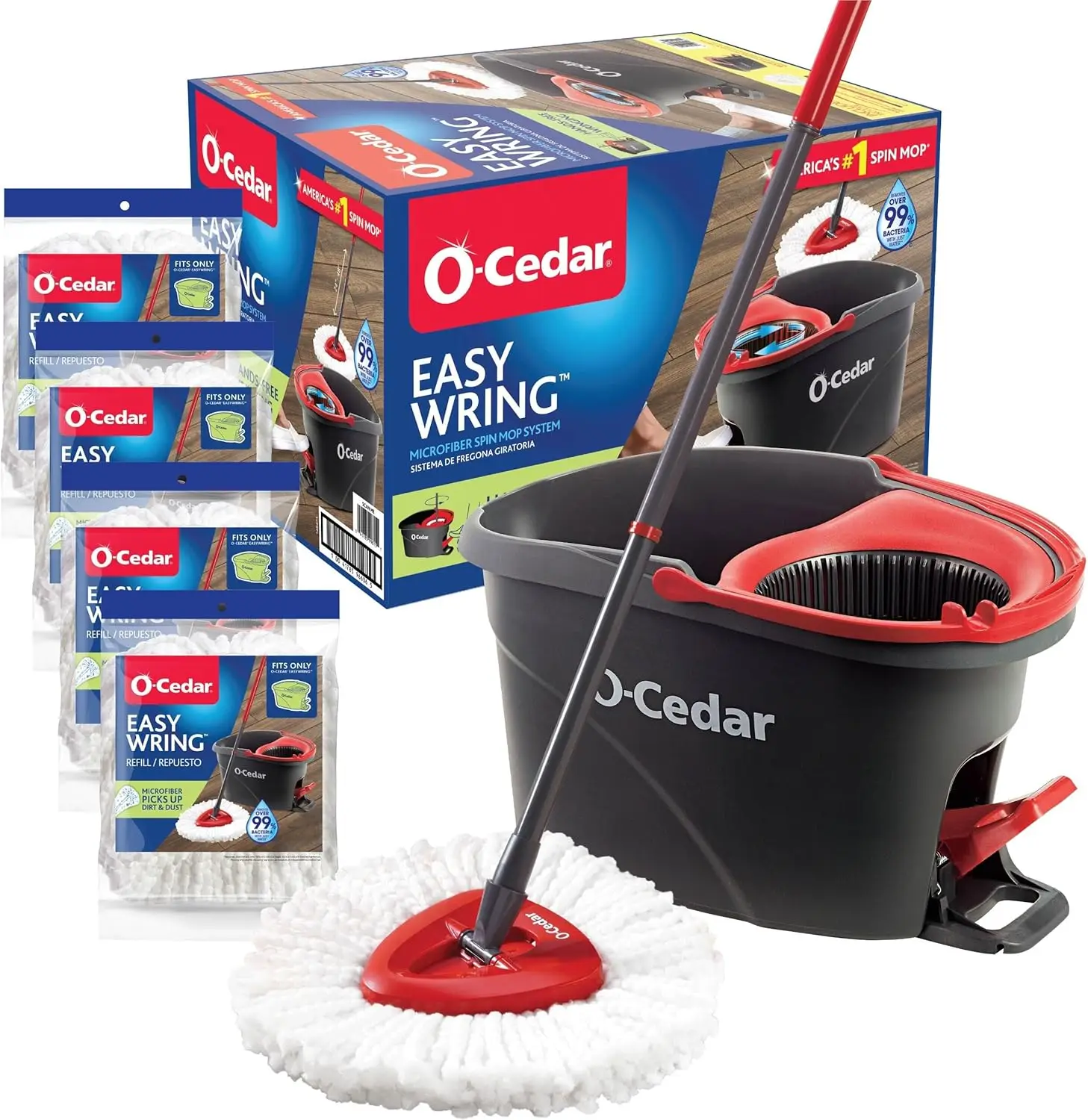 

Система очистки пола O-Cedar Easywring из микрофибры и ведра с 4 дополнительными стержнями