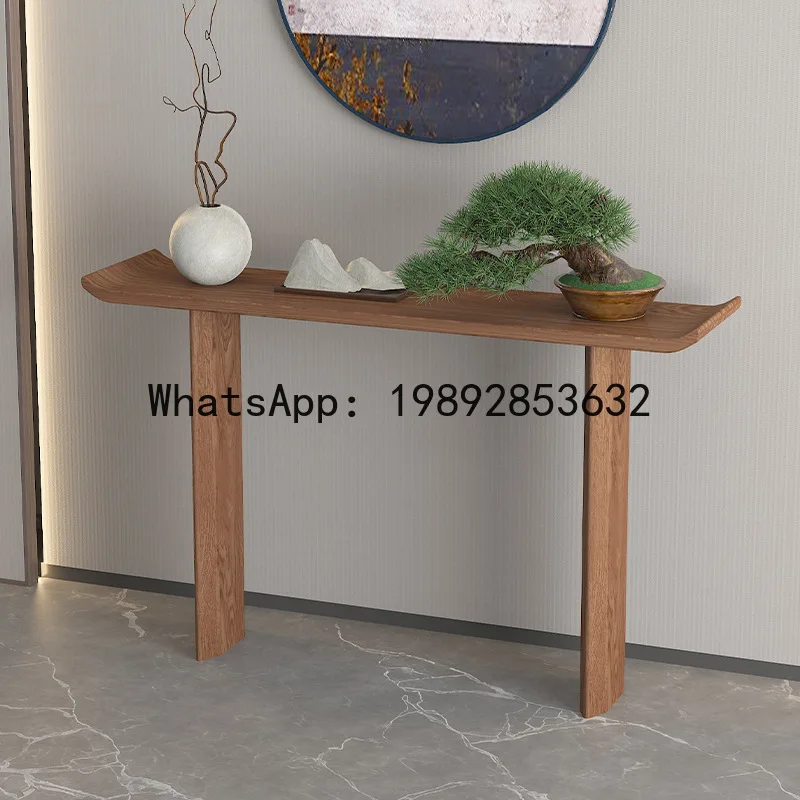 XL Solid Wood Entryway Table Living Room Wall-Mounted Long Small Offering Table Simple Entryway Console Table