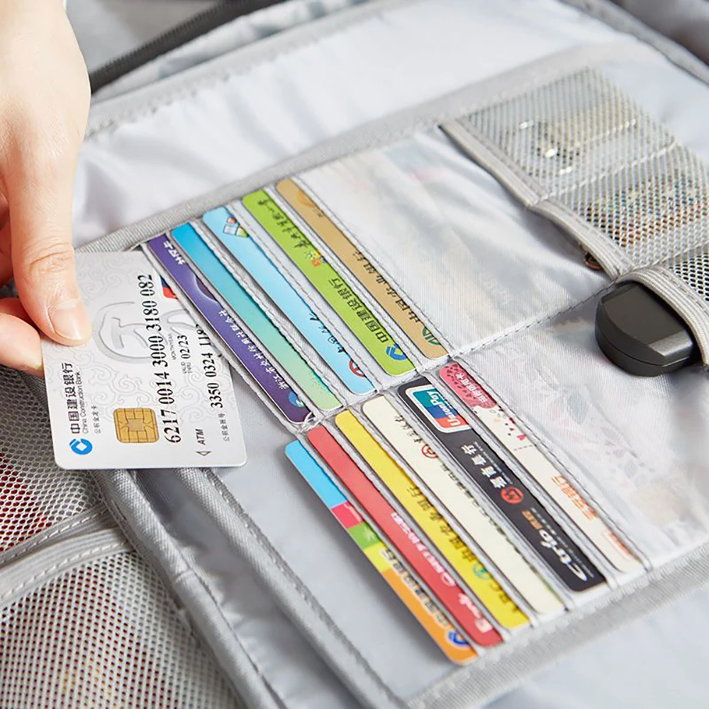 3-Layers Document Case with Lock File Organizer Bag Zipper Certificate Storage Bag Portable Travel Home Office School Supplies