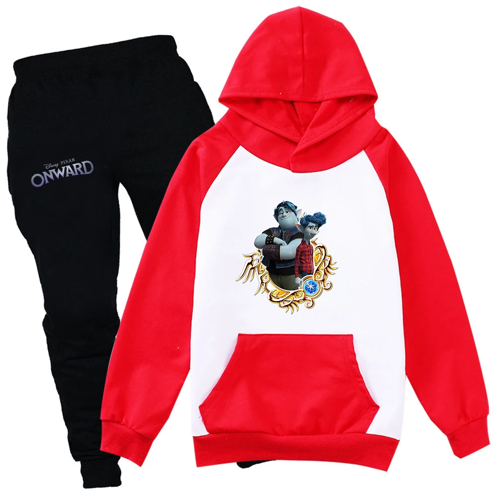 

Disney Onward Boys Casual Thin Hoodies Black Pants Kids Sportswear Suits Children Outerwear Clothing Sets