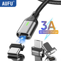 AUFU Magnetic Charge Cable Fast Charging USB Type C Cable for Samsung Xiaomi iPhone Magnet Micro USB Data Quick Charging Wire