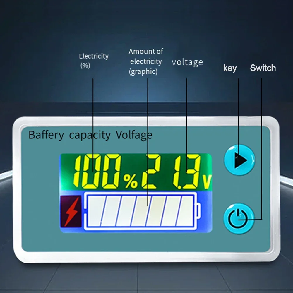 Accurate LCD Battery Power Display Voltmeter For Lithium Iron Lead-Acid Reliable Battery Level Indicator Test Meters Detectors