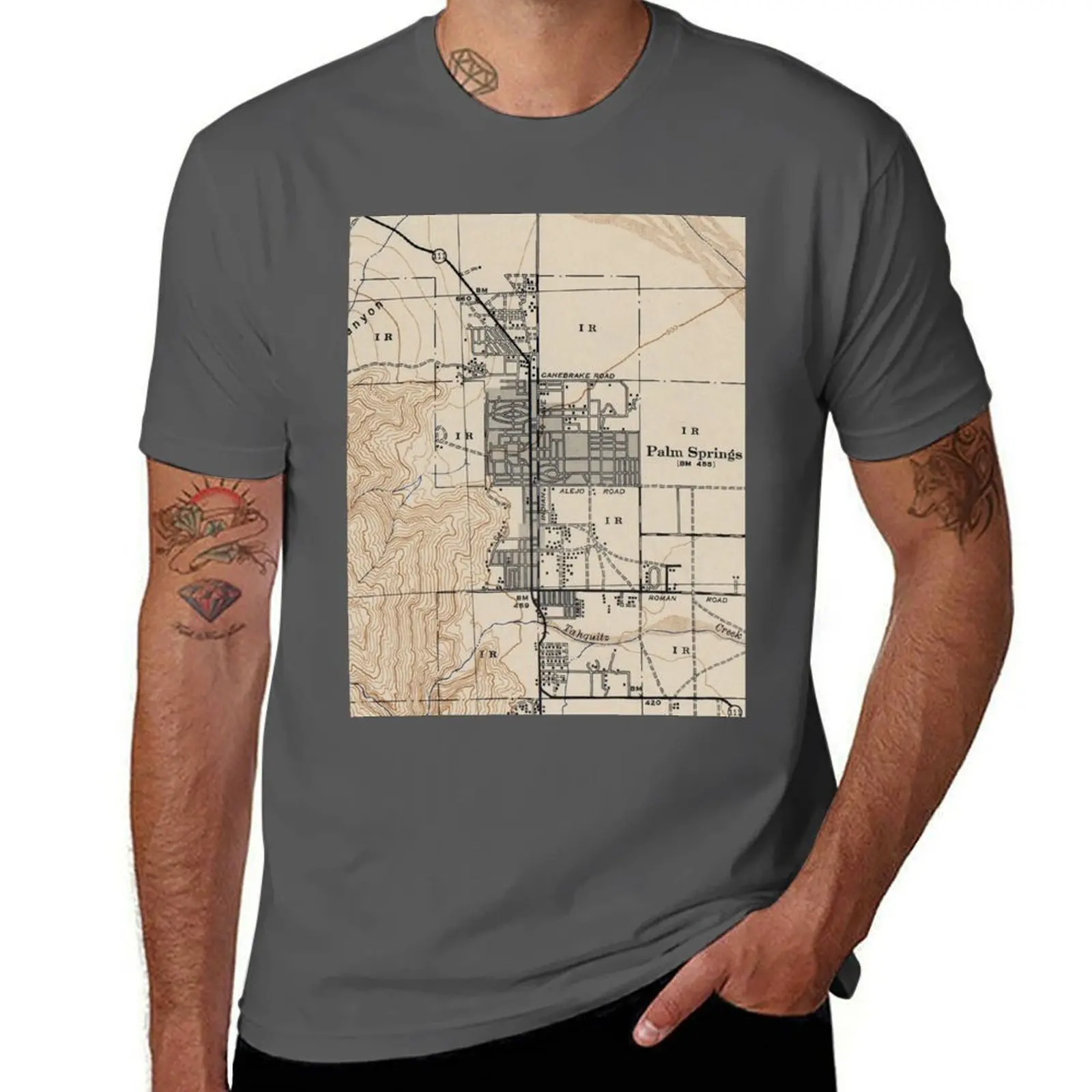 

Vintage Map of Palm Springs California (1942) T-Shirt g man t shirts for men man graphic t shirt T-Shirt